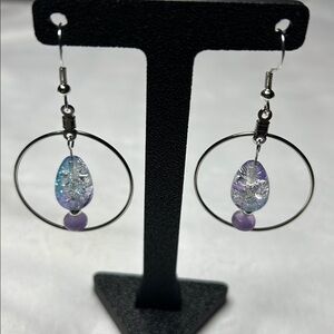 Elegant Purple and Silver Earrings